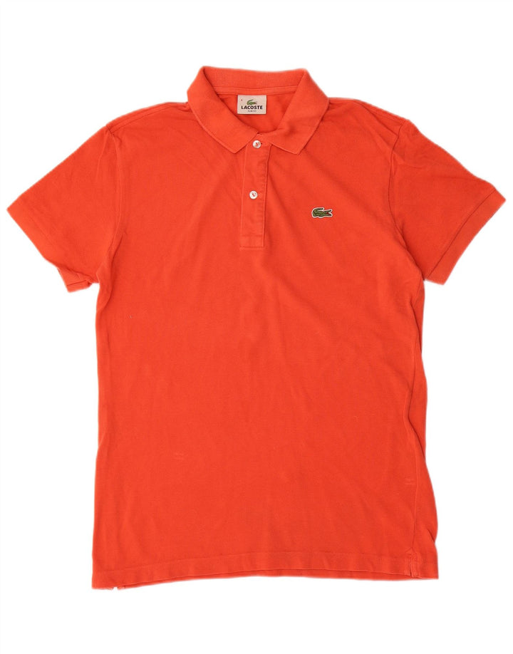 Męska koszulka polo LACOSTE Slim Fit, rozmiar 4, średnia, pomarańczowa, bawełniana