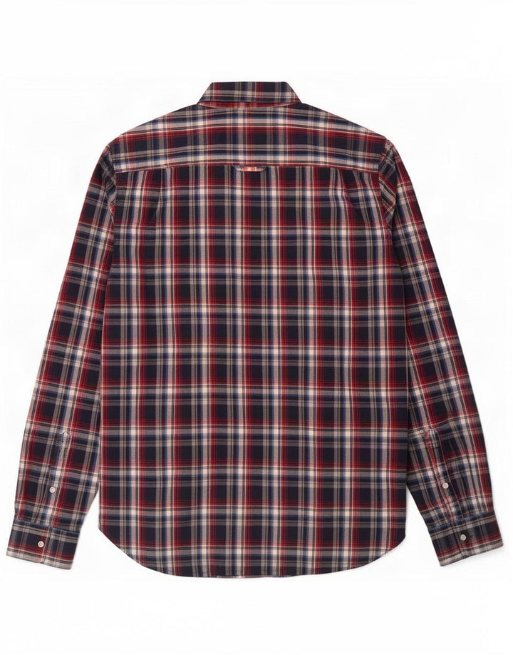 Męska koszula flanelowa Superdry, bawełniana, w średnią granatową kratkę