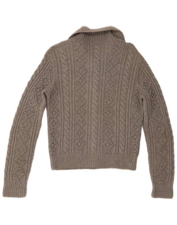 Vintage Womens Cardigan Sweater UK 12 Medium Grey