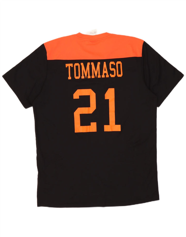 Męski T-shirt z grafiką ADIDAS, duży, czarny poliester z blokami kolorów