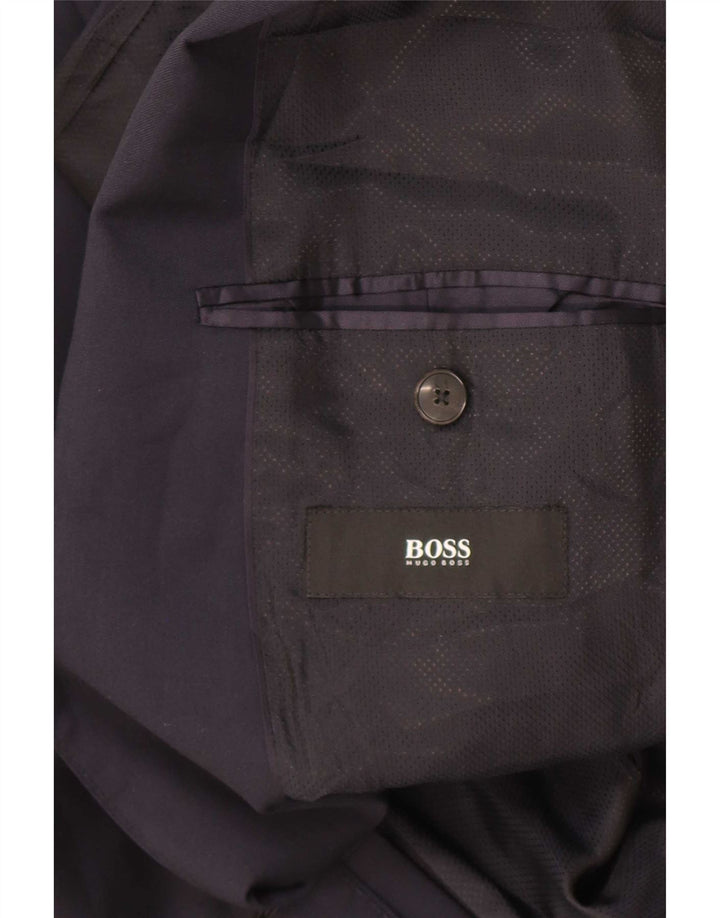 Męska marynarka zapinana na 2 guziki Hugo Boss EU 52 XL Granatowa wełna