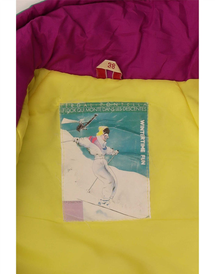 Damski kombinezon narciarski Vintage EU 38 Medium W28 L30 Wielobarwny blok kolorów
