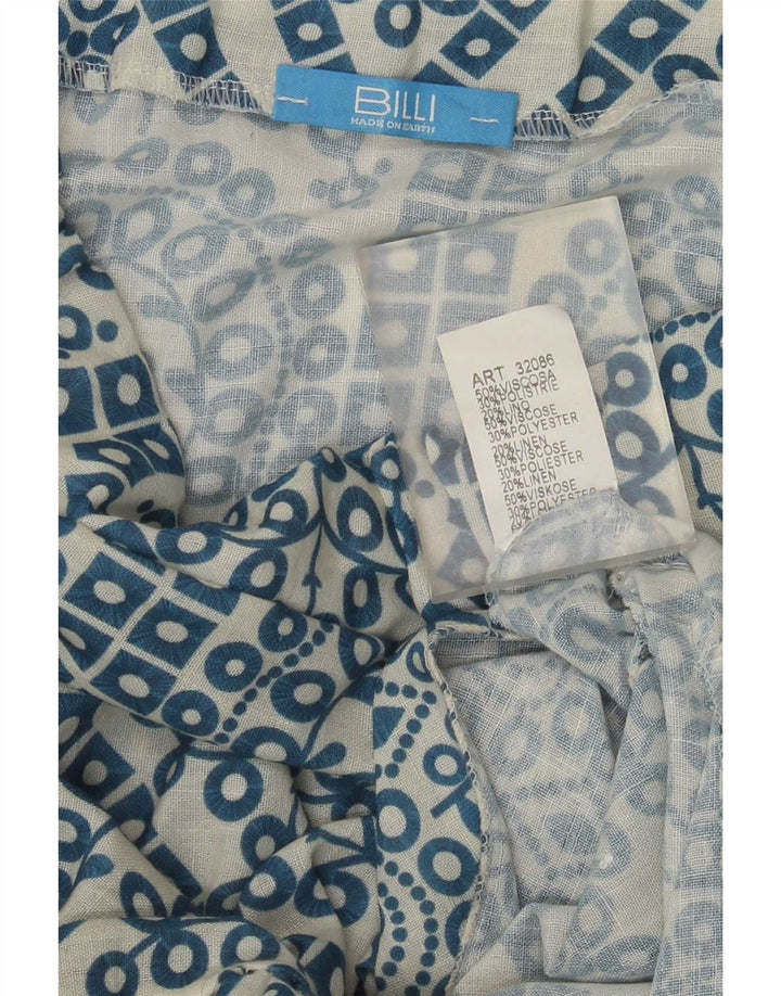Vintage damska spódnica Maxi W28 Średni niebieski Paisley wiskoza