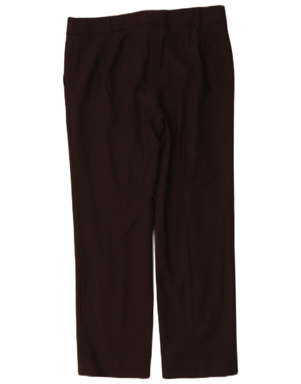 Damskie proste spodnie garniturowe Max Mara UK 14 Large W32 L30 Brązowa wełna