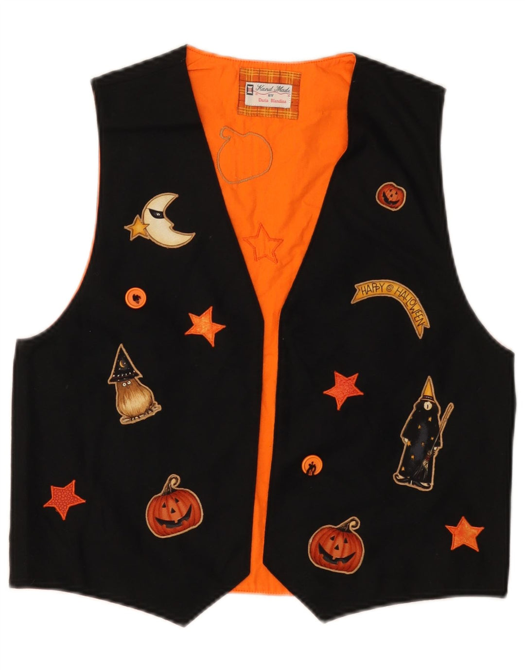 Damska kamizelka graficzna VINTAGE UK 12, średnia czarna