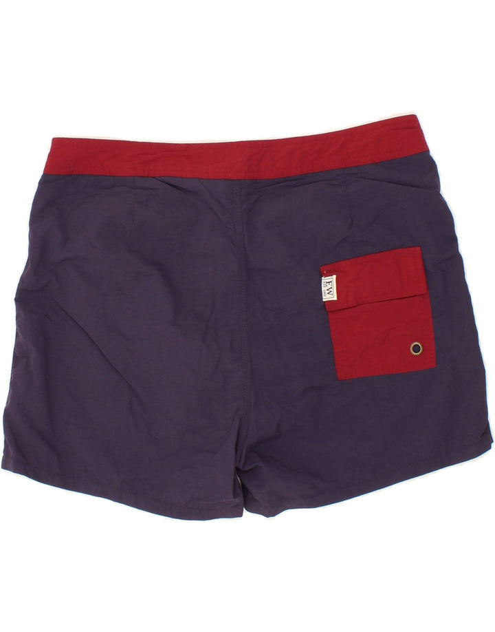 VINTAGE Mens Swimming Shorts Large Navy Blue Colourblock Polyester Vintage Vintage and Second-Hand Vintage from Messina Hembry 