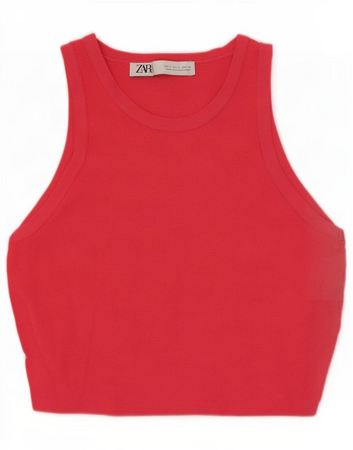 Damski krótki top Zara UK 8 Small Pink wiskoza