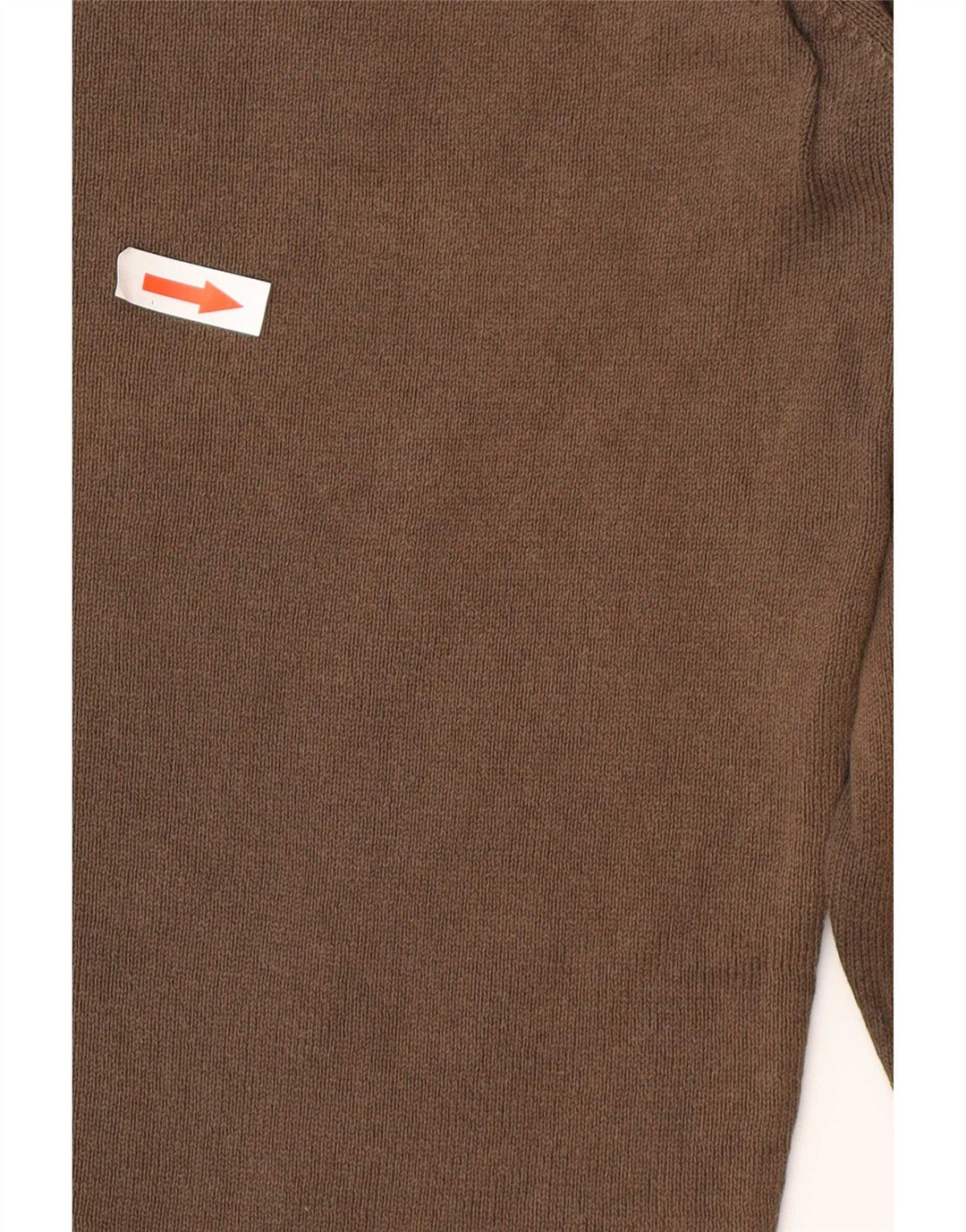 Męski sweter Zara z okrągłym dekoltem, duży, brązowy, bawełniany