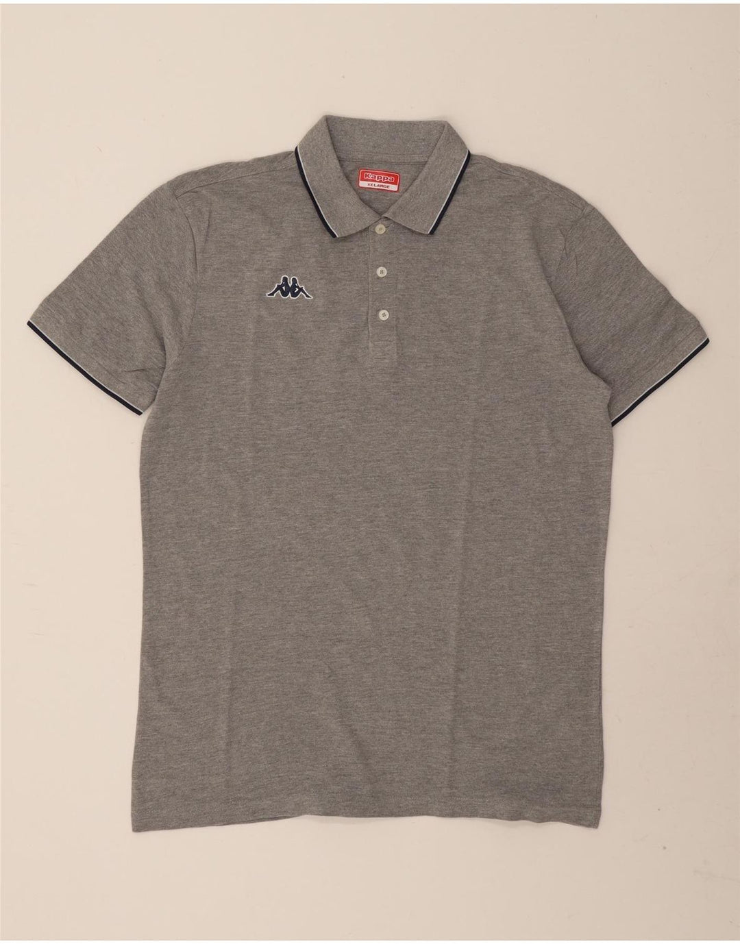 Męska koszulka polo Kappa 2XL Szara bawełna w plamki