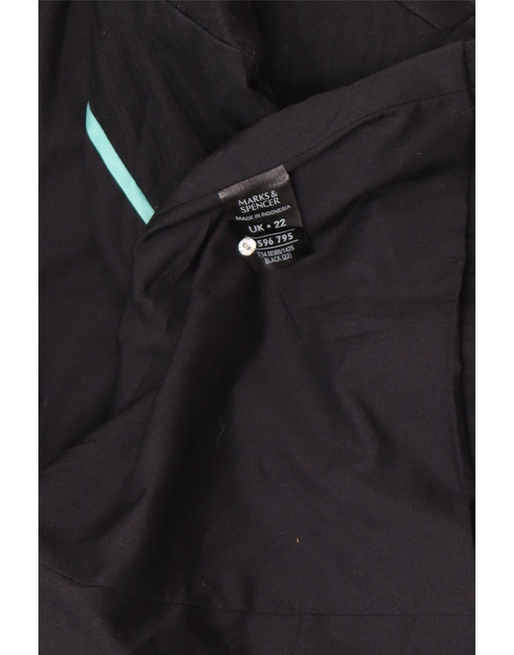 Marks & Spencer Męska marynarka zapinana na 2 guziki UK 22 3XL Czarna bawełniana