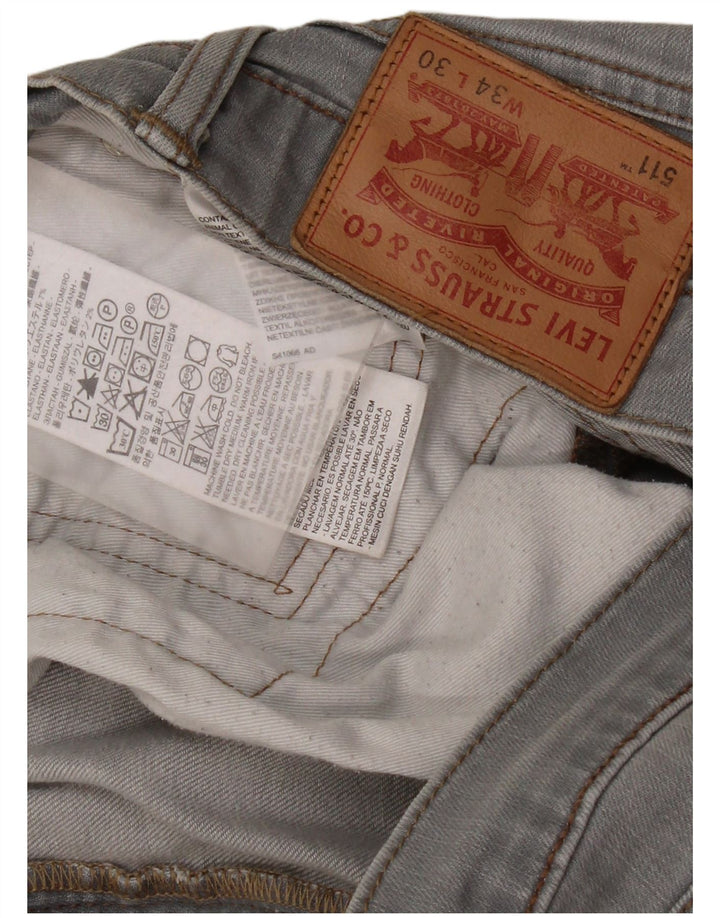 Męskie jeansy Levi's 511 Slim W34 L30 Szara bawełna