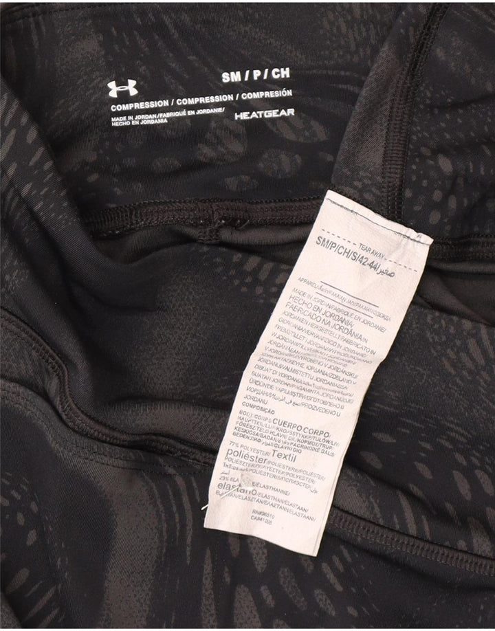 Damskie legginsy kompresyjne Capri Under Armour UK 10, małe, czarne, geometryczne