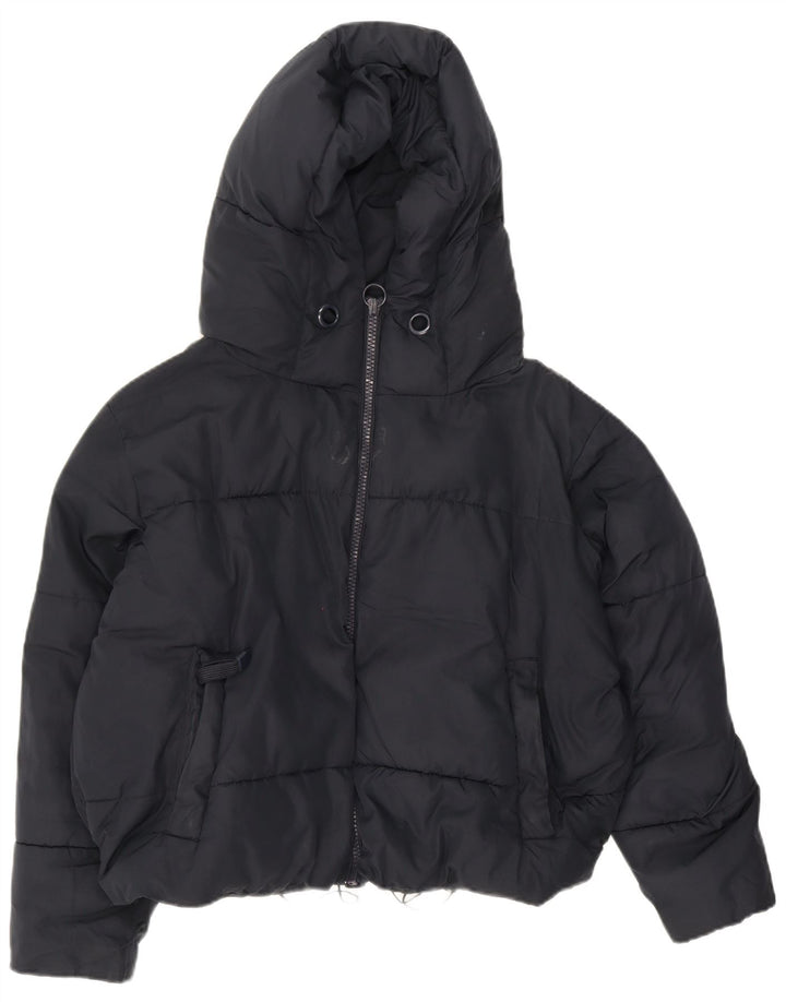 Damska, oversize'owa, wyściełana kurtka z kapturem, zara UK 10, mała, granatowa