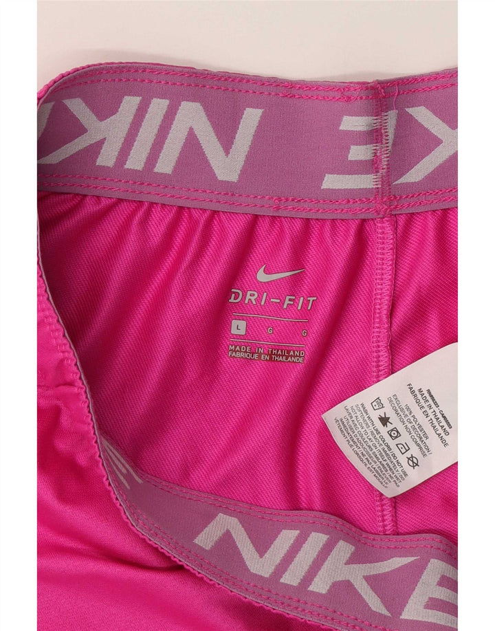 Damskie spodenki sportowe Nike Dri Fit UK 16, duże, różowe, poliestrowe