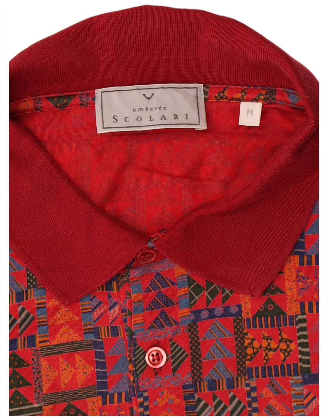 Męska koszulka polo Scolari w kolorze średnio czerwonym, geometryczna