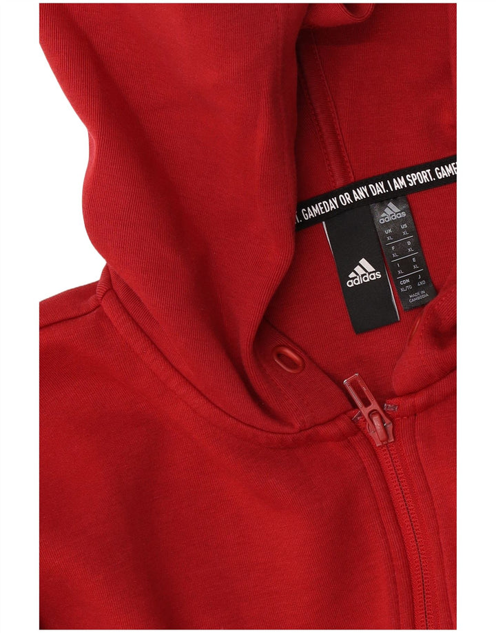 Adidas Męski sweter z kapturem i zamkiem XL, czerwony