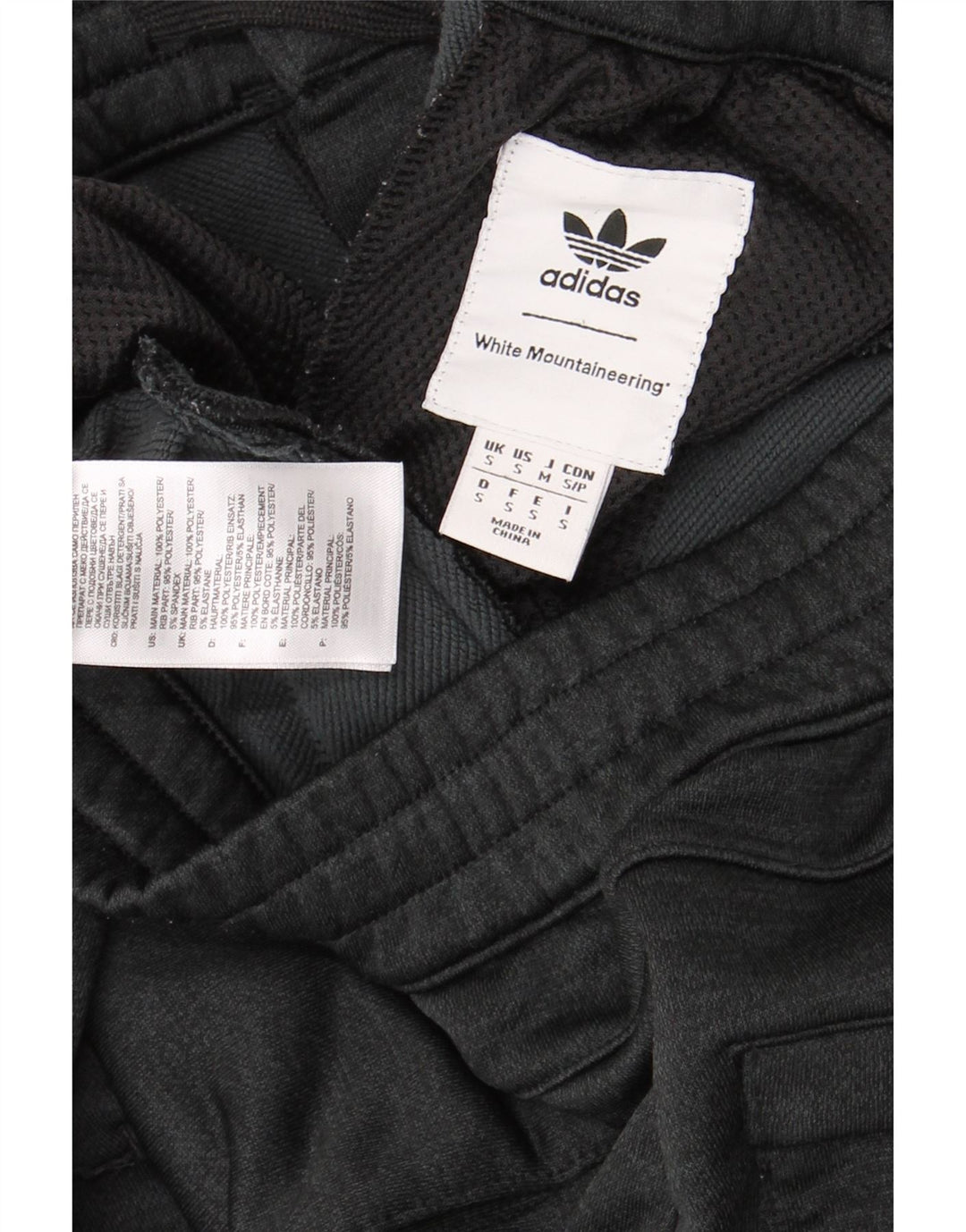 Adidas Męskie spodnie dresowe Joggery Mały szary poliester z blokami kolorów
