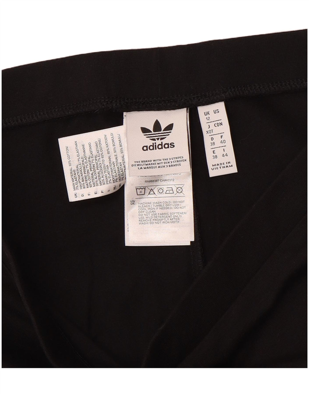 Legginsy damskie Adidas UK 12, średnie, czarne, bawełniane