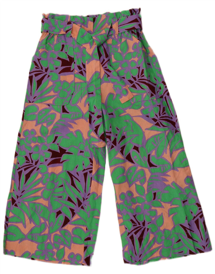 Damskie spodnie Capri z szeroką nogawką Max & Co. W30 L22 Wielokolorowe kwiaty