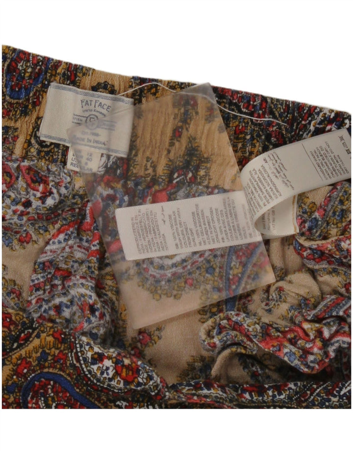 Damskie spodnie z wysokim stanem FAT FACE UK 12 Medium W30 L27 Wielokolorowe