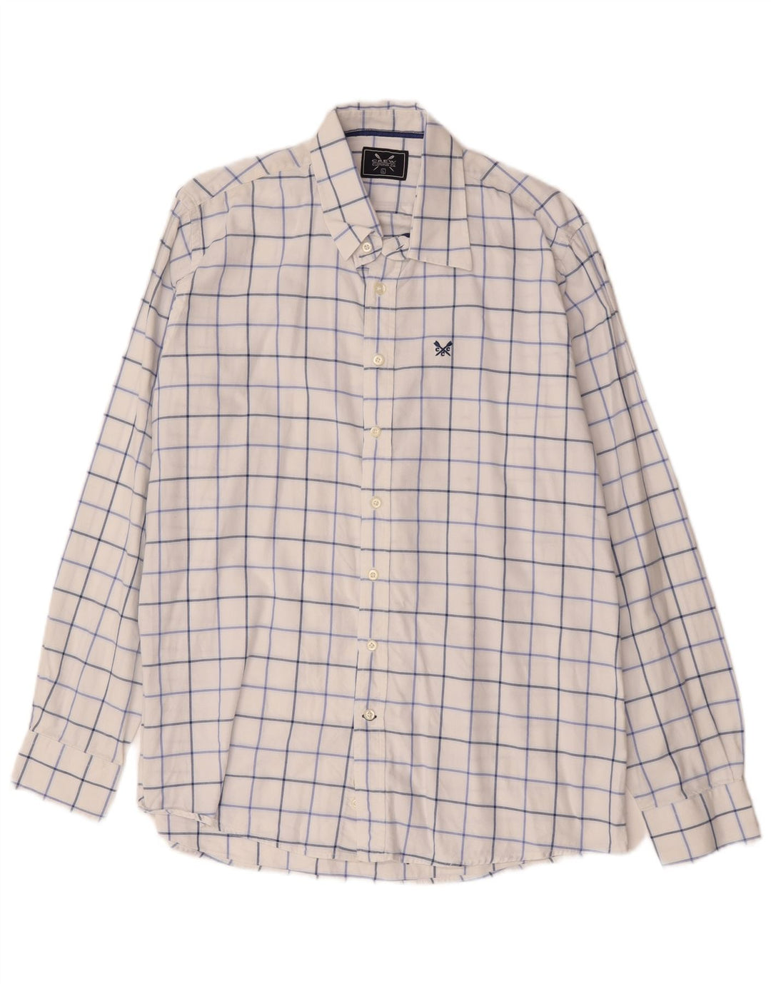 Crew Clothing Koszula męska w dużą białą kratkę, bawełniana