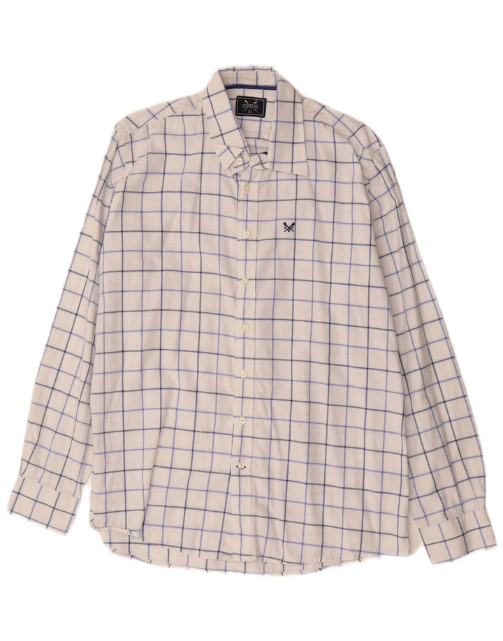 Crew Clothing Koszula męska w dużą białą kratkę, bawełniana