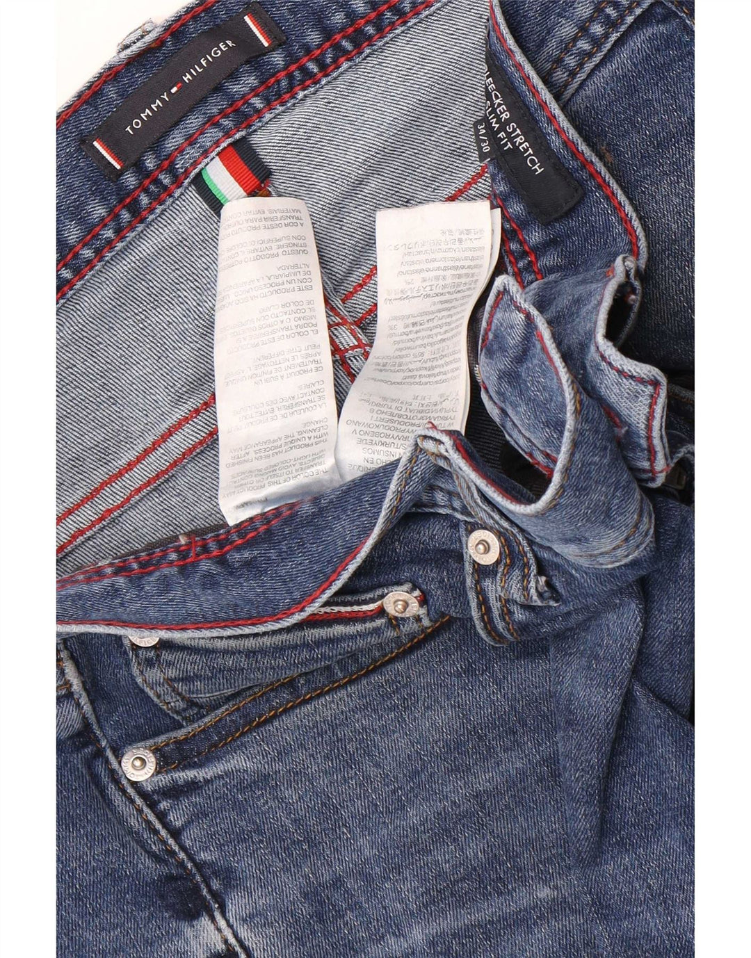 Męskie jeansy Tommy Hilfiger Bleecker Stretch W34 L30 Niebieska bawełna