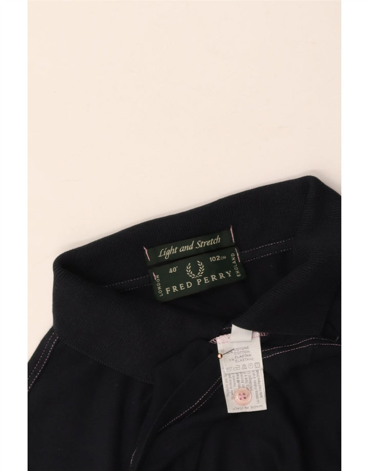 FRED PERRY Mens Polo Shirt Small Navy Blue Cotton