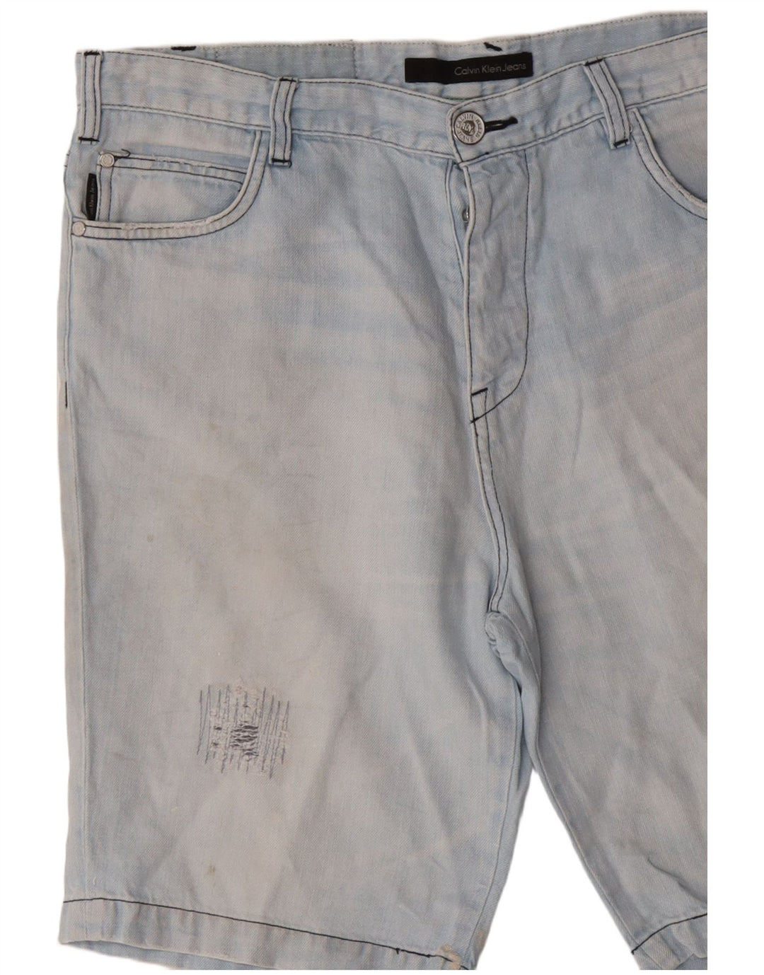 Męskie spodenki jeansowe Calvin Klein w trudnej sytuacji W36, duże niebieskie