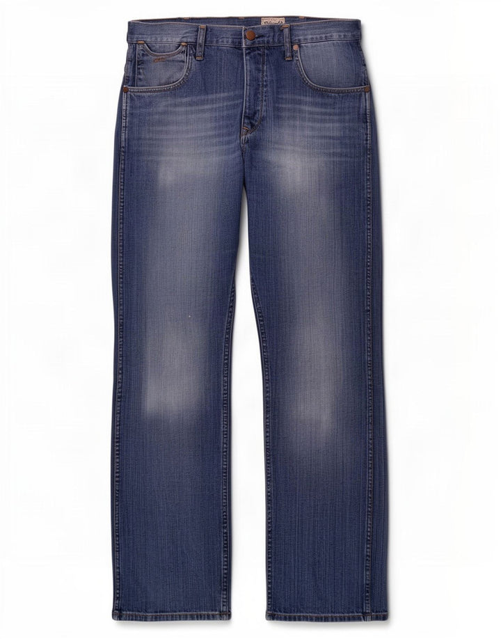 Wrangler Męskie Proste Dżinsy Dustin W34 L34 Niebieskie Bawełniane