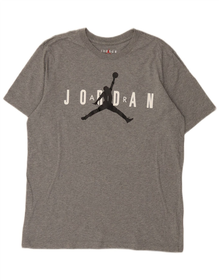 Męski T-shirt Jordan z grafiką, średni szary, bawełniany nakrapiany