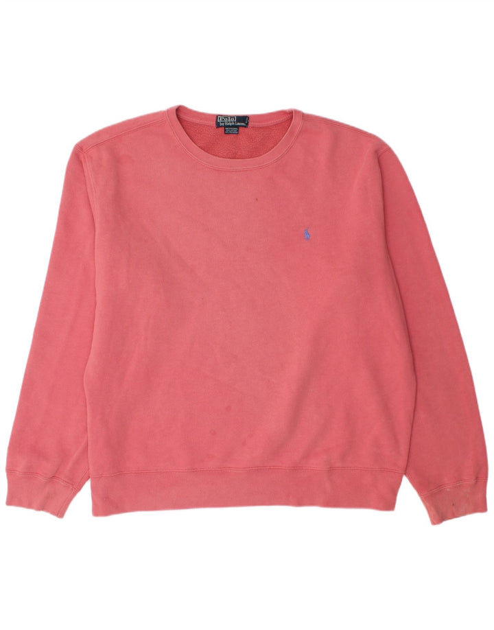 POLO RALPH LAUREN Męski sweter bluzowy XL Różowy, bawełniany