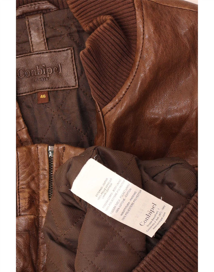 Conbipel Męska skórzana kurtka bomber IT 46 Small Brown