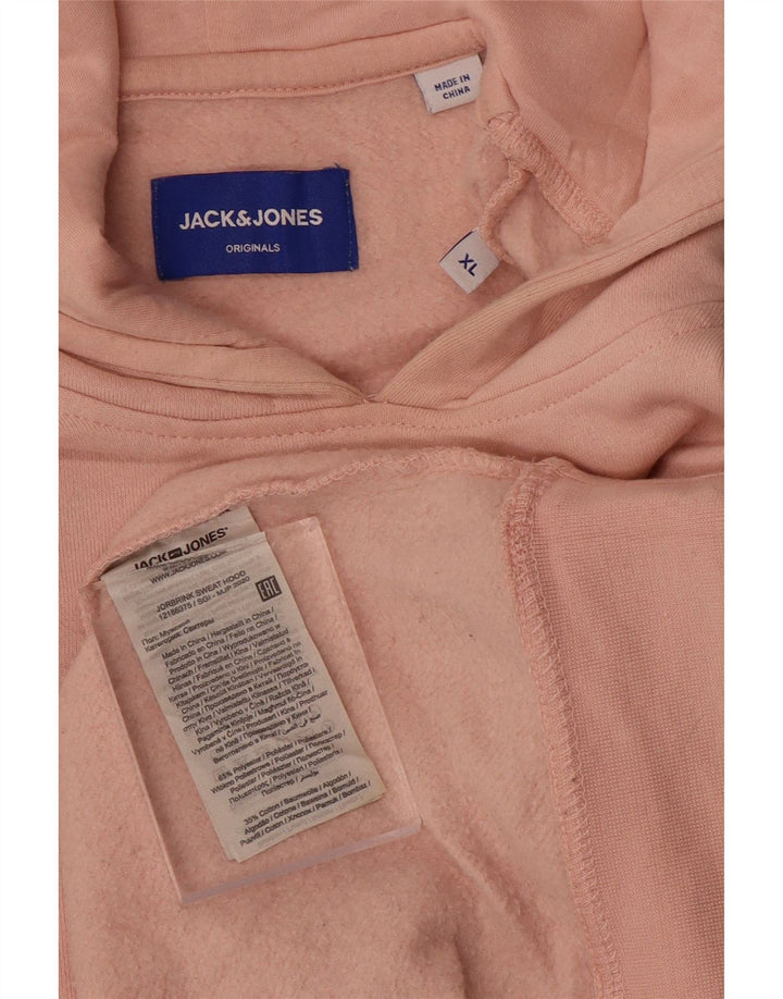 Męski sweter z kapturem Jack & Jones XL, różowy, poliester
