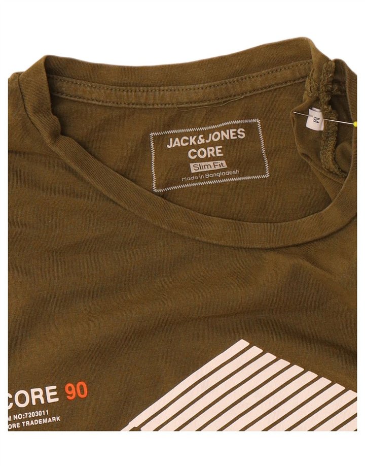 Męski T-shirt męski Jack & Jones o dopasowanym kroju, średni khaki
