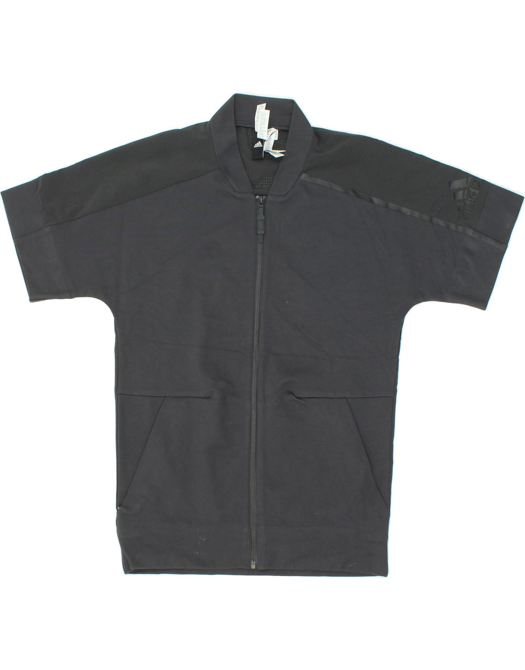 ADIDAS Mens Short Sleeve Tracksuit Top Jacket XS Grey Polyester Vintage Adidas and Second-Hand Adidas from Messina Hembry 