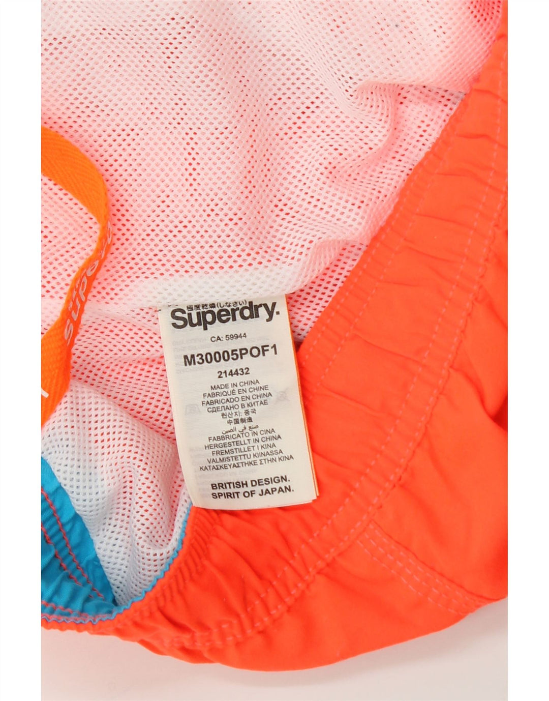 Męskie spodenki kąpielowe SUPERDRY z grafiką, duże, pomarańczowe, poliester
