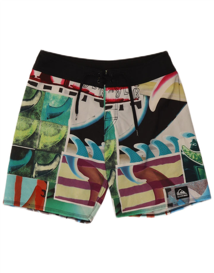 Męskie spodenki kąpielowe Quiksilver w abstrakcyjny wzór, średnie, wielokolorowe