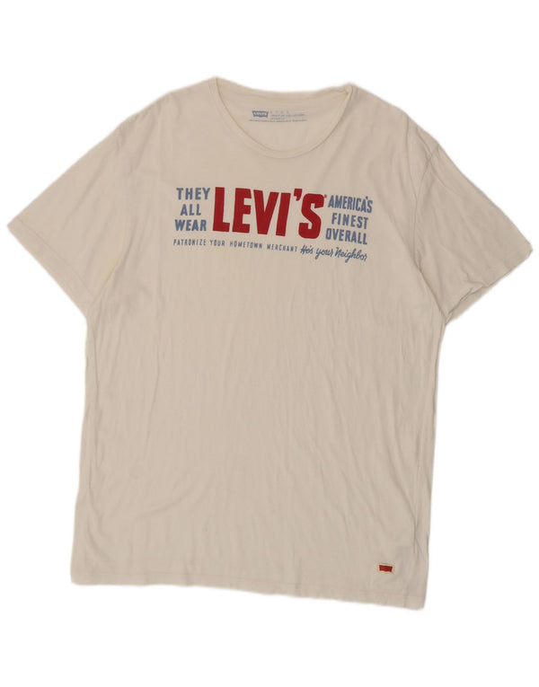 Męska koszulka Levi's o standardowym kroju z grafiką, góra XL, biała bawełna