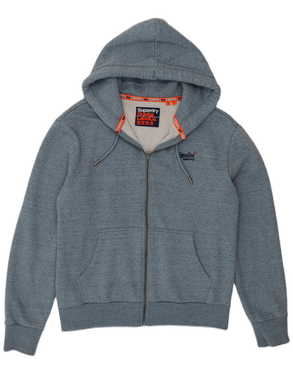 SUPERDRY Męski sweter z kapturem i zamkiem XL, niebieski, bawełniany