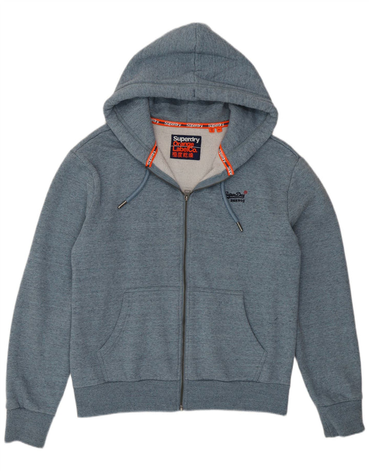 SUPERDRY Męski sweter z kapturem i zamkiem XL, niebieski, bawełniany