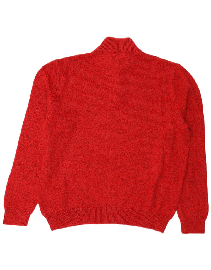 Męski sweter z zamkiem błyskawicznym Chaps 2XL, bawełniany w czerwone plamki