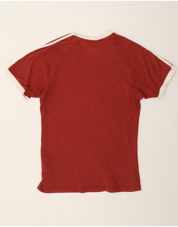 Adidas Mens T-Shirt Top Small Burgundy Cotton