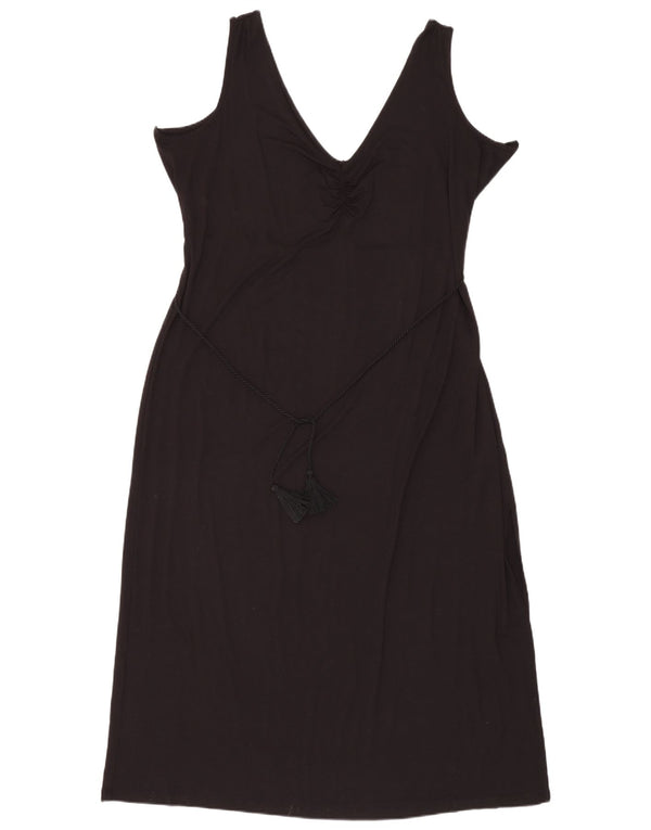 Marks & Spencer Damska sukienka płaszczowa bez rękawów UK 24 4XL Czarna wiskoza