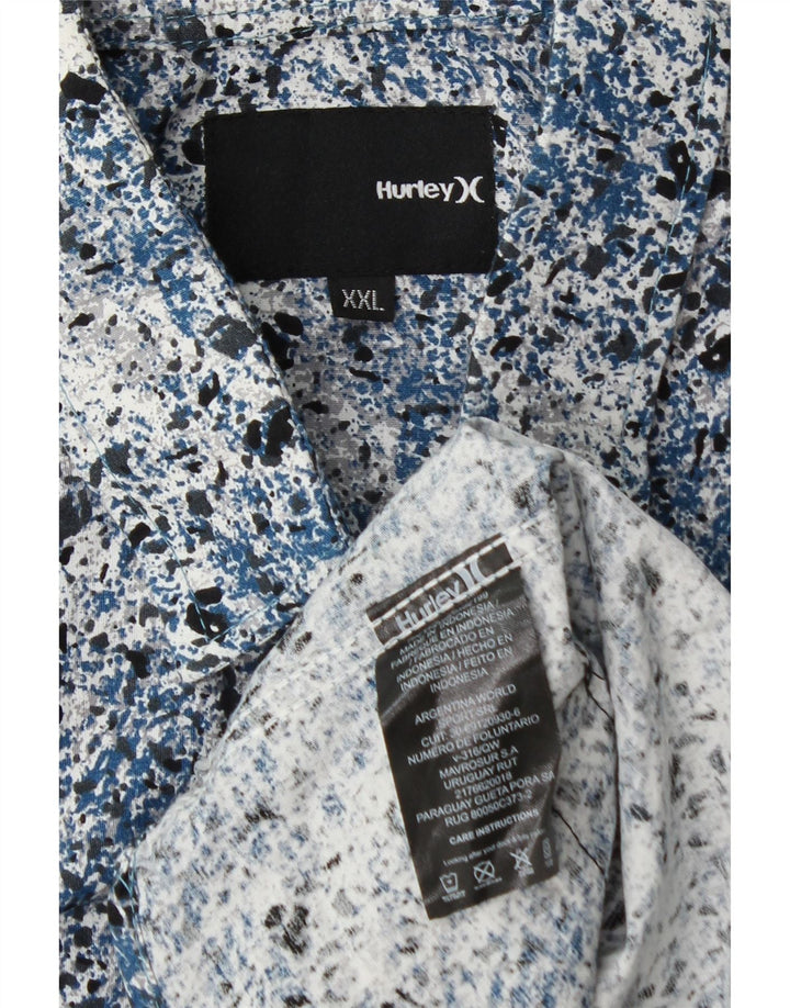 Męska koszulka z krótkim rękawem Hurley 2XL w kolorze niebieskim z plamkami