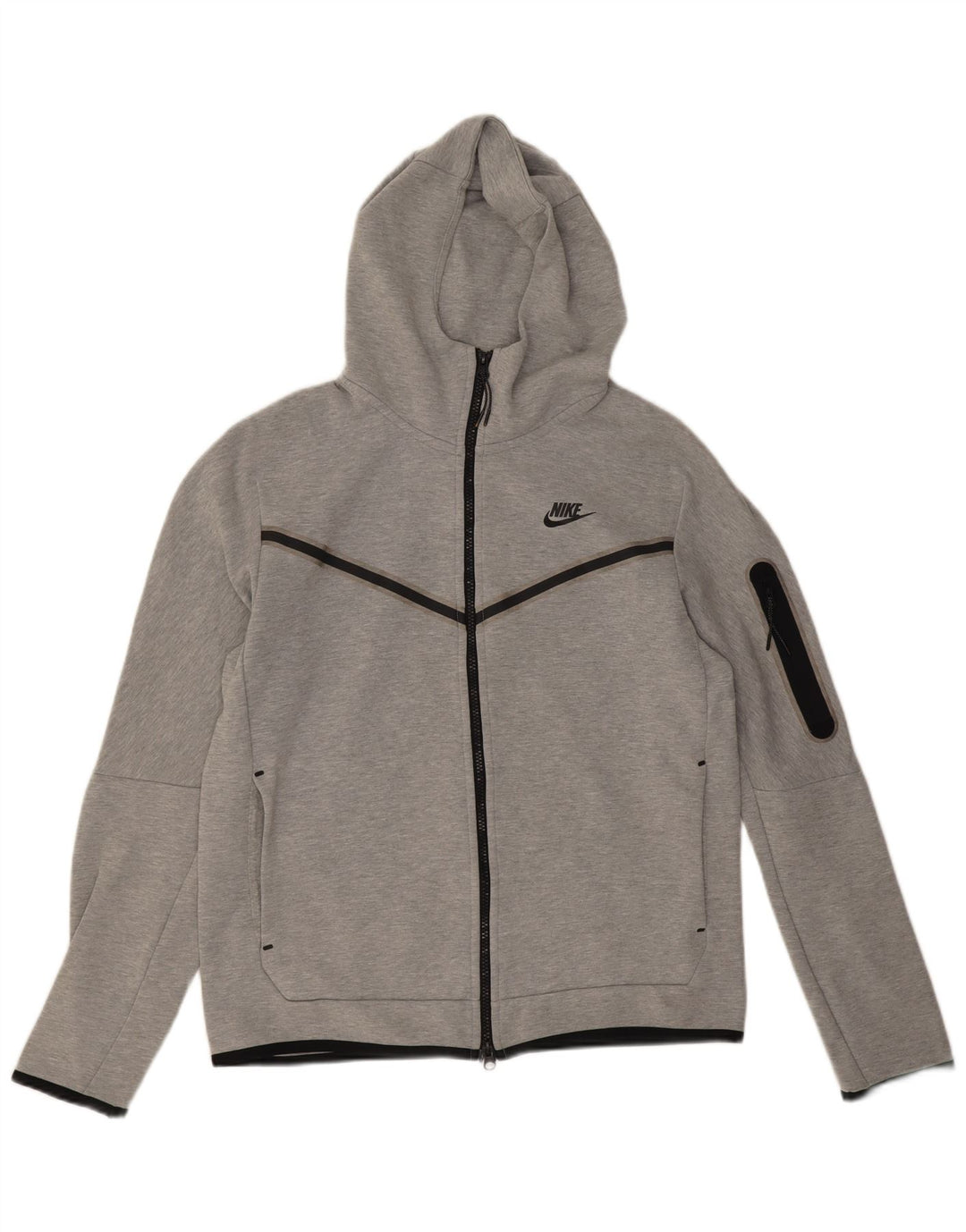 Męski sweter z kapturem i zamkiem błyskawicznym Nike, średnioszary, bawełniany w cętki