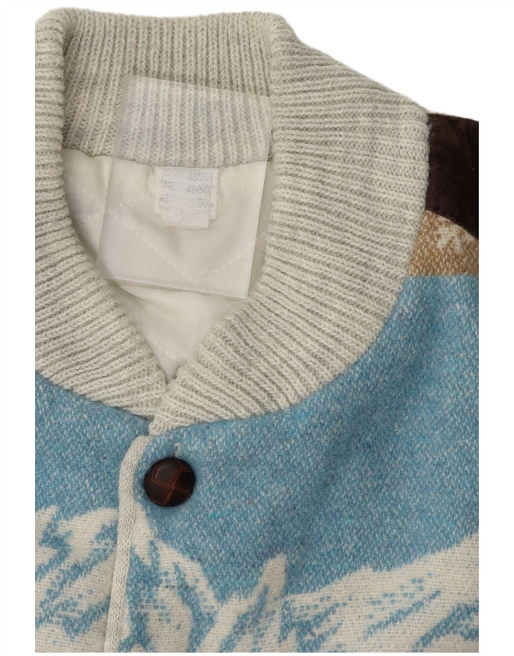 Męski sweter rozpinany z grafiką VINTAGE IT 48/50, średni, wielokolorowy