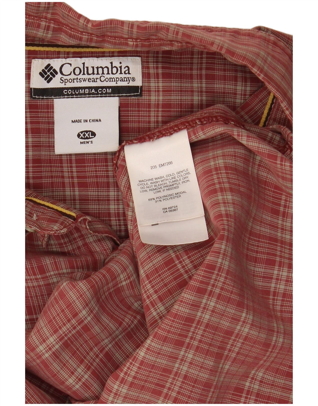 Męska koszula w kratę Columbia 2XL w czerwoną modalną kratkę