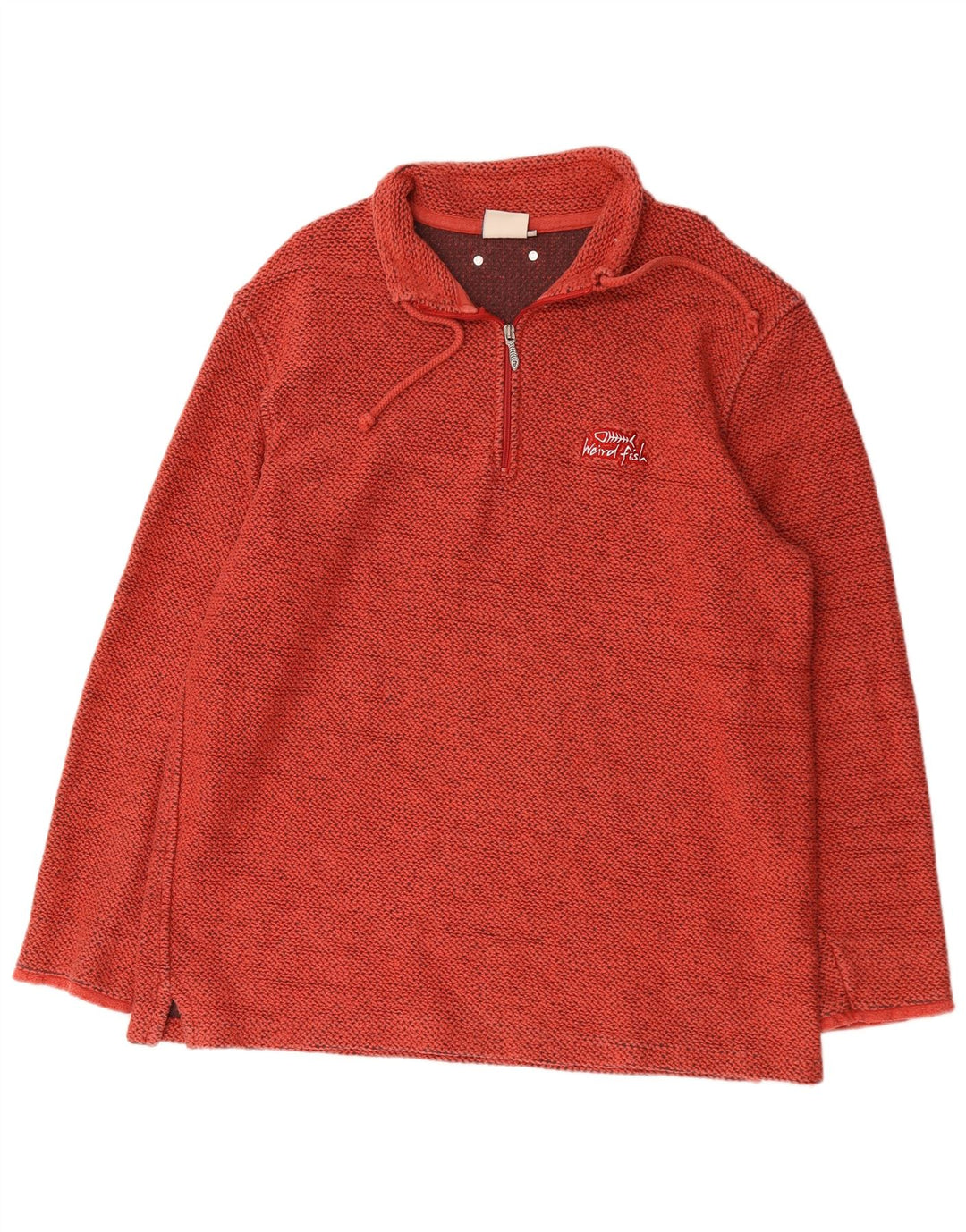 Weird Fish Męski sweter z zamkiem błyskawicznym, 2XL, czerwony, bawełniany