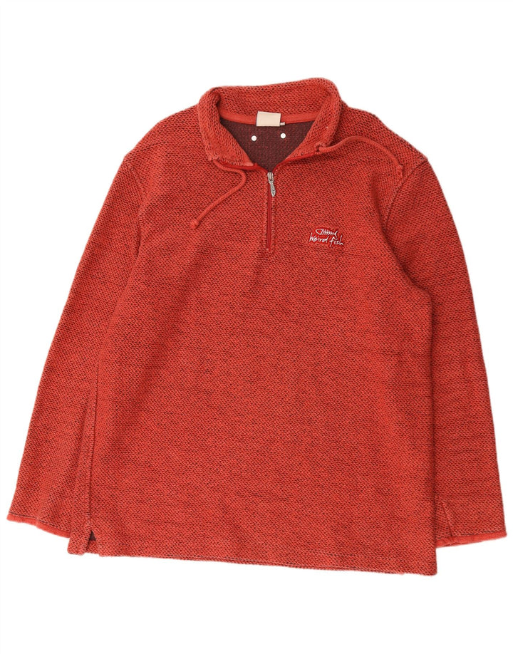 Weird Fish Męski sweter z zamkiem błyskawicznym, 2XL, czerwony, bawełniany